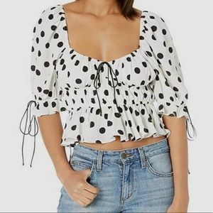 FL&L Crop Polk Dot Shirt